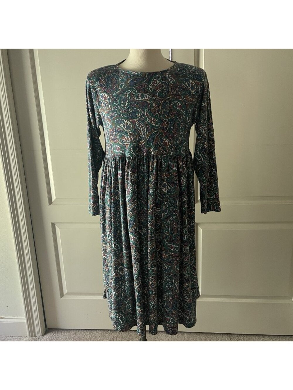 Vintage Maternity Club By Matthew Cole Paisley Dress Size M Empire Waist Boho